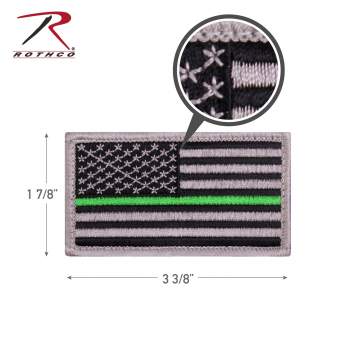 Thin Green Line US Flag Patch - Hook Back