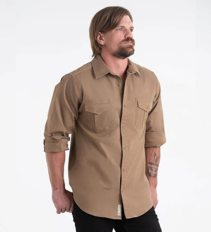 Thorogood Men's Heavyweight Utility Stretch Button-Down Work Shirt Work Shirts Thorogood Otter 2XL Reg