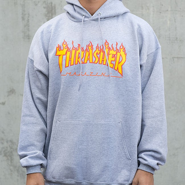 Thrasher Flame Logo Hood (Gray)