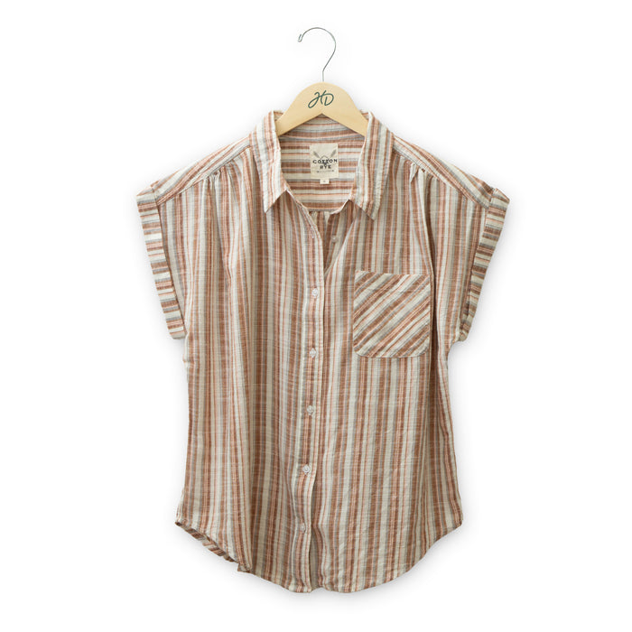 Tilly Stripe Button Up Shirt #CRWW027