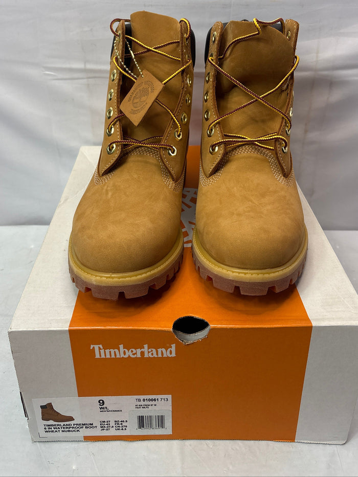 Timberland Premium 6” Waterproof Boot Wheat Nubuck Men’s Size 9 W/L *New