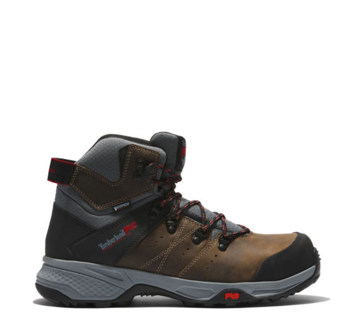 Timberland PRO Men's Switchback Waterproof 6" EH Comp Toe Work Boot Work Boots Timberland PRO Turkish Coffee/Red 10 M