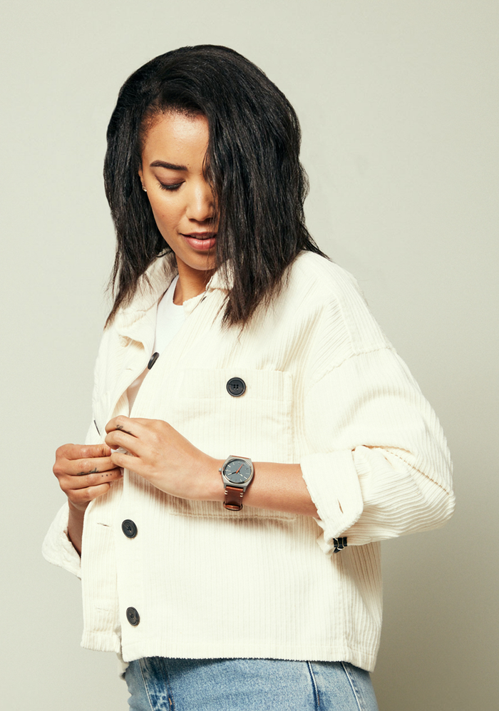 Time Teller Leather - Lt Gunmetal / Basalt / Sienna