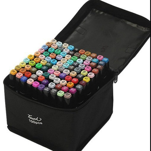 Touch 100-Color Dual Tip Alcohol Art Markers Set with Zippered Carrying Case