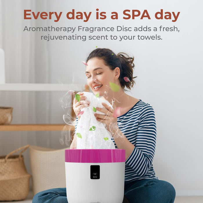 Towel Warmer Bucket - Luxury Heating, Auto Shut-Off, Pink