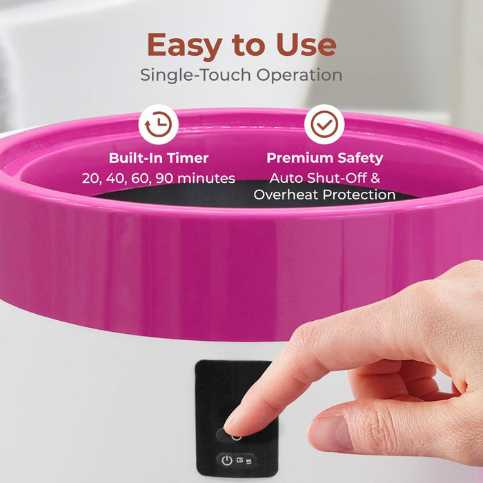 Towel Warmer Bucket - Luxury Heating, Auto Shut-Off, Pink