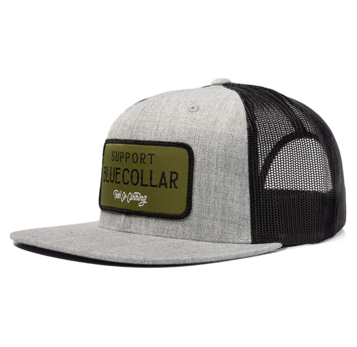 Troll Co. Men's Barricade "Support Blue Collar" Patch Mesh Snapback Hat Hats & Caps Troll Co.
