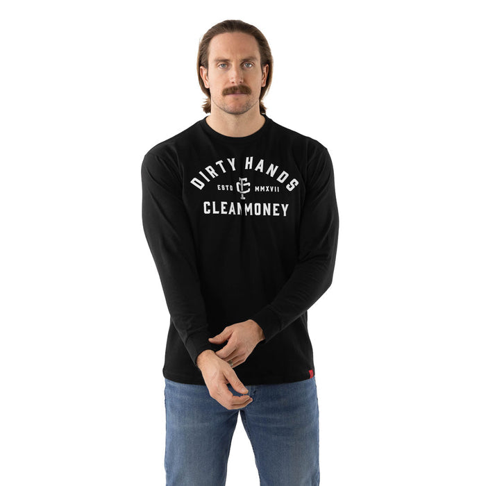 Troll Co. Men's "Dirty Hands Clean Money" Classic Long Sleeve T-Shirt Long Sleeve T-Shirts Troll Co. Black 2XL Reg