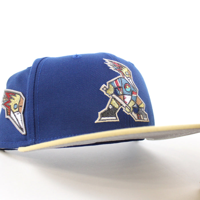 TUCSON ROADRUNNERS New Era 59Fifty Fitted Hat (Song Bird Blue Vegas Gold Gray Under Brim)