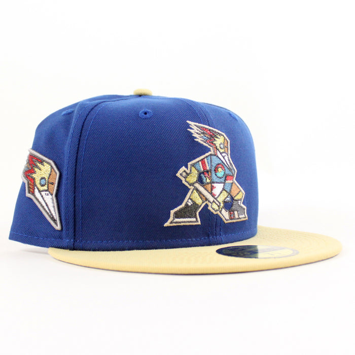 TUCSON ROADRUNNERS New Era 59Fifty Fitted Hat (Song Bird Blue Vegas Gold Gray Under Brim)