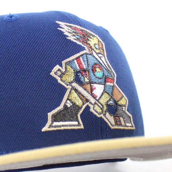 TUCSON ROADRUNNERS New Era 59Fifty Fitted Hat (Song Bird Blue Vegas Gold Gray Under Brim)