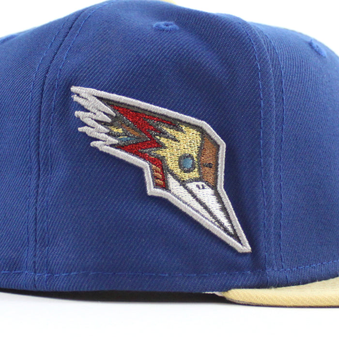 TUCSON ROADRUNNERS New Era 59Fifty Fitted Hat (Song Bird Blue Vegas Gold Gray Under Brim)