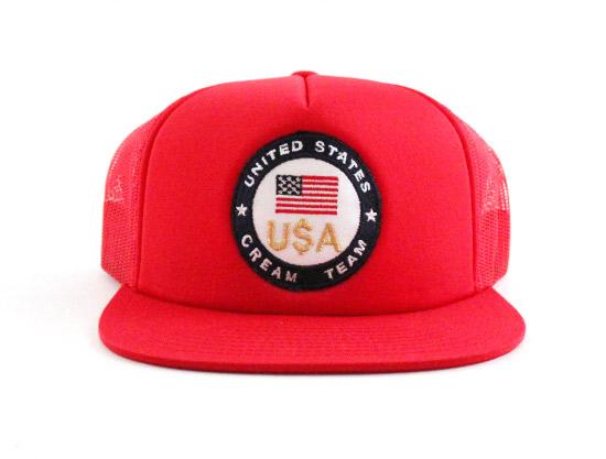 United State CREAM TEAM Trucker Cap (Red)