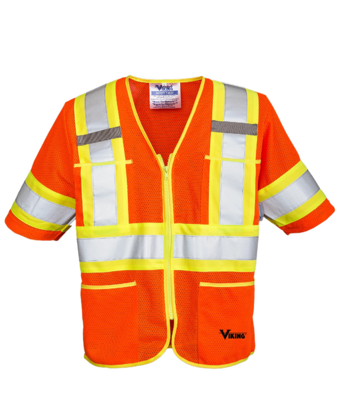 Viking Hi-Vis Sleeved Zipper Class 3 Safety Vest Vests Viking Orange 2XL Reg
