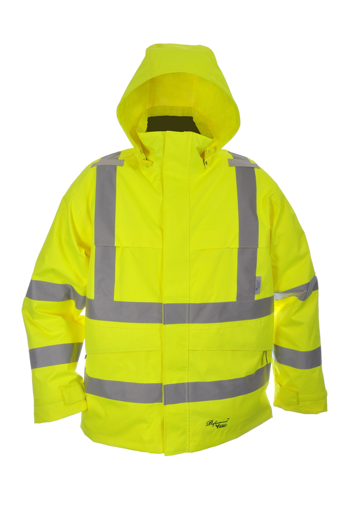 Viking Men's Professional® Journeyman Hi-Vis Class 3 Waterproof Trilobal Hooded Jacket Rainwear Viking Hi-Vis Green 2XL Reg