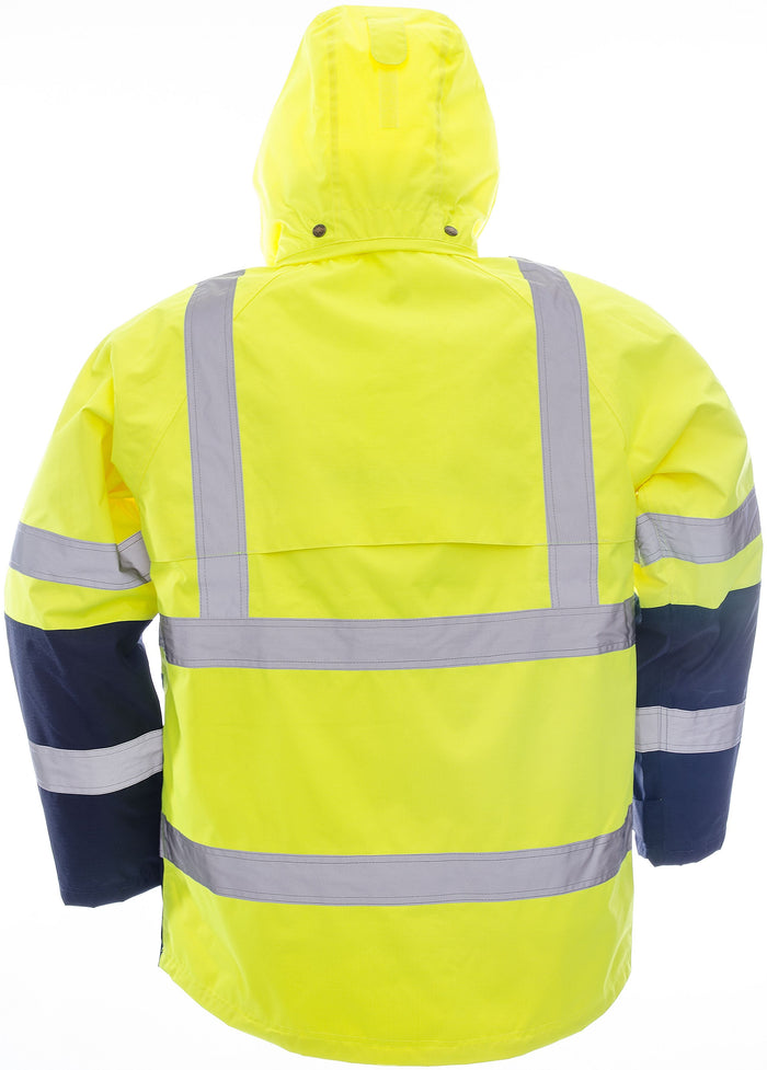 Viking Men's Professional® Journeyman Hi-Vis Class 3 Waterproof Trilobal Hooded Jacket Rainwear Viking