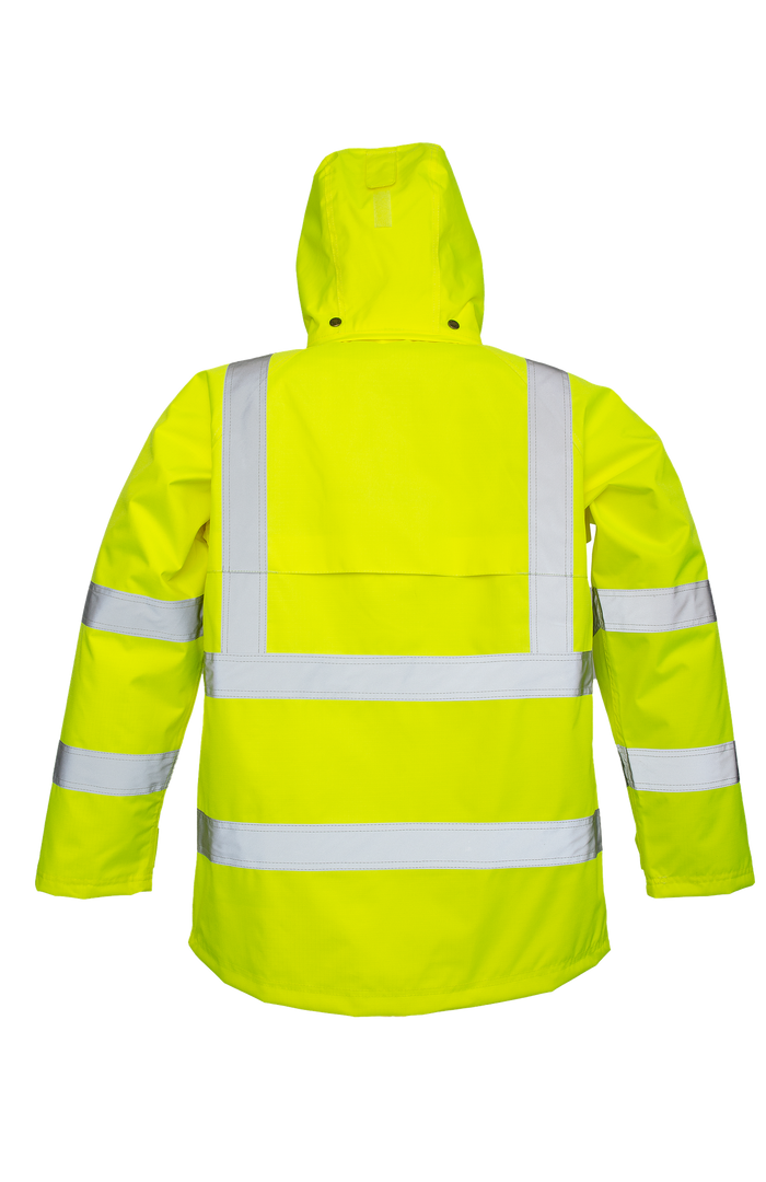 Viking Men's Professional® Journeyman Hi-Vis Class 3 Waterproof Trilobal Hooded Jacket Rainwear Viking