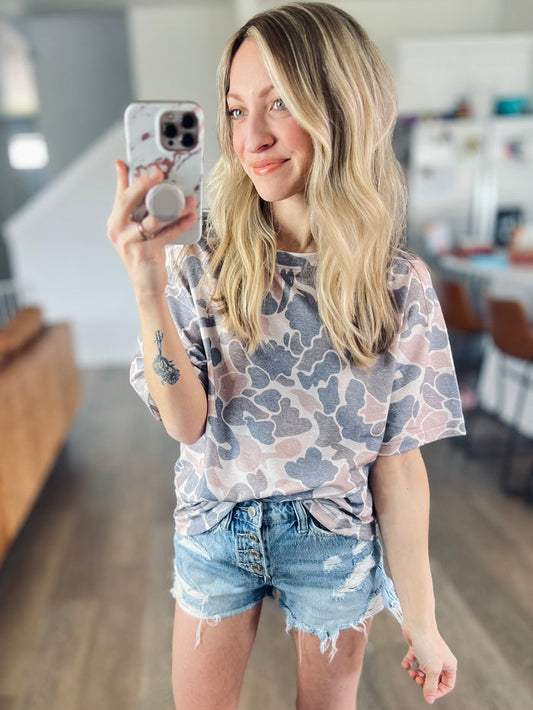 Washed Camo Boyfriend Tee
