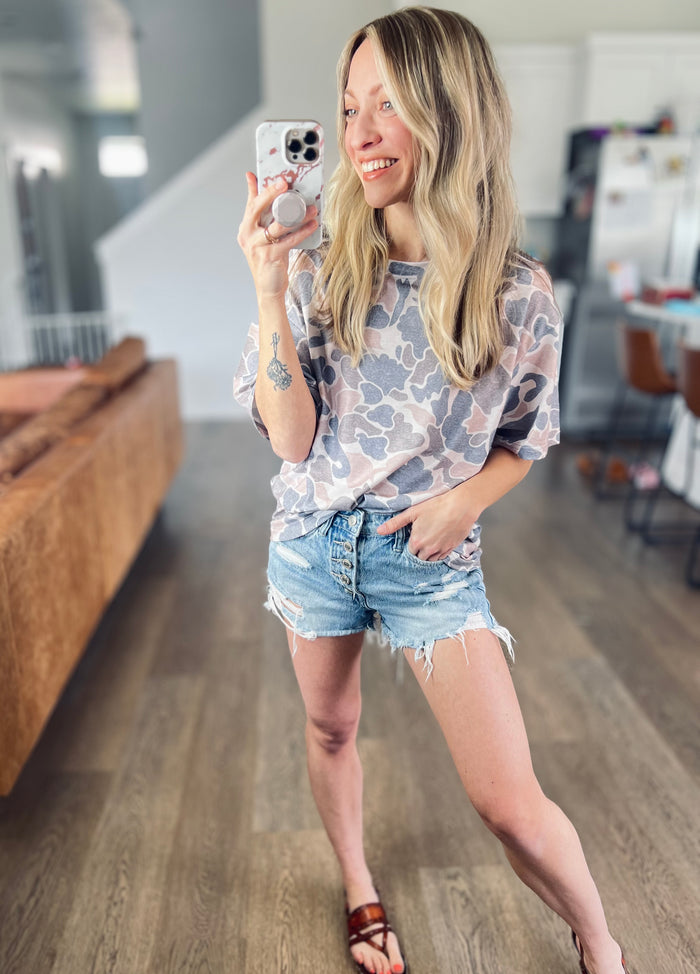 Washed Camo Boyfriend Tee