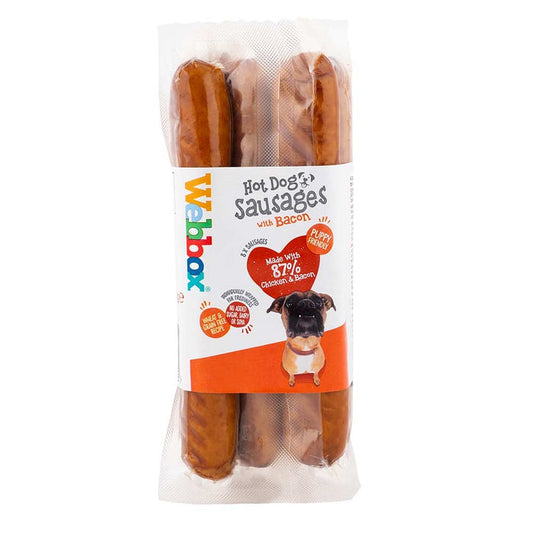Webbox 8 Hotdog Sausages Meaty Treats 360G | Poundstretcher  542021