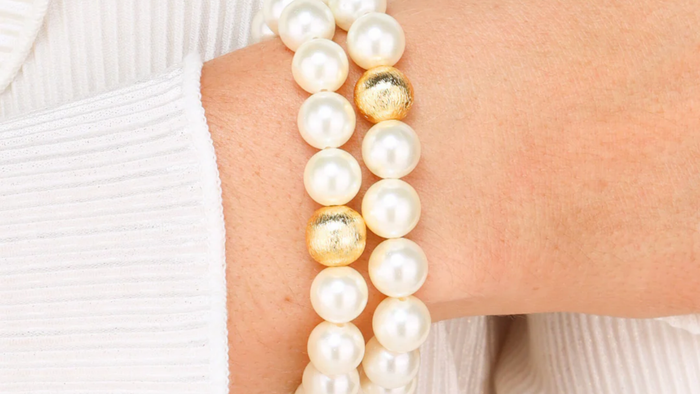 a bracelet on a person's wrist