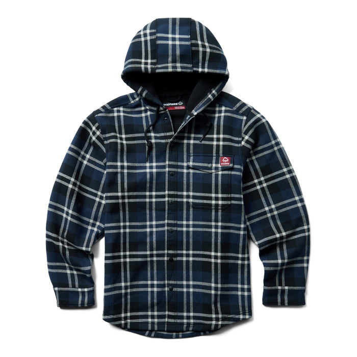 Wolverine Men's Bucksaw Bonded Flannel Shirt Jac Jackets & Coats Wolverine New Navy Plaid 2XL Reg