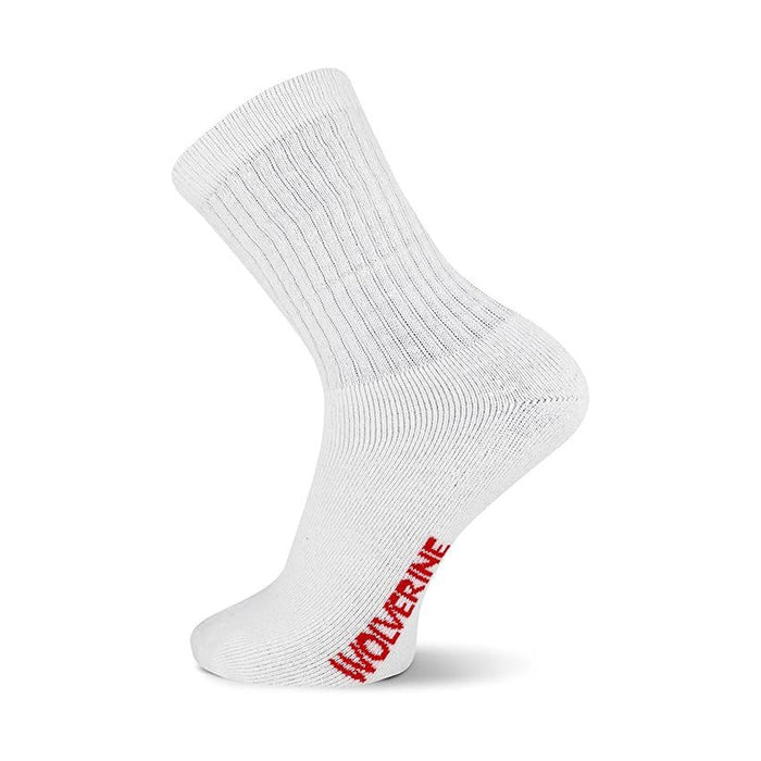 Wolverine Men's Cotton Boot Crew Sock (4-Pack) Socks Wolverine White L