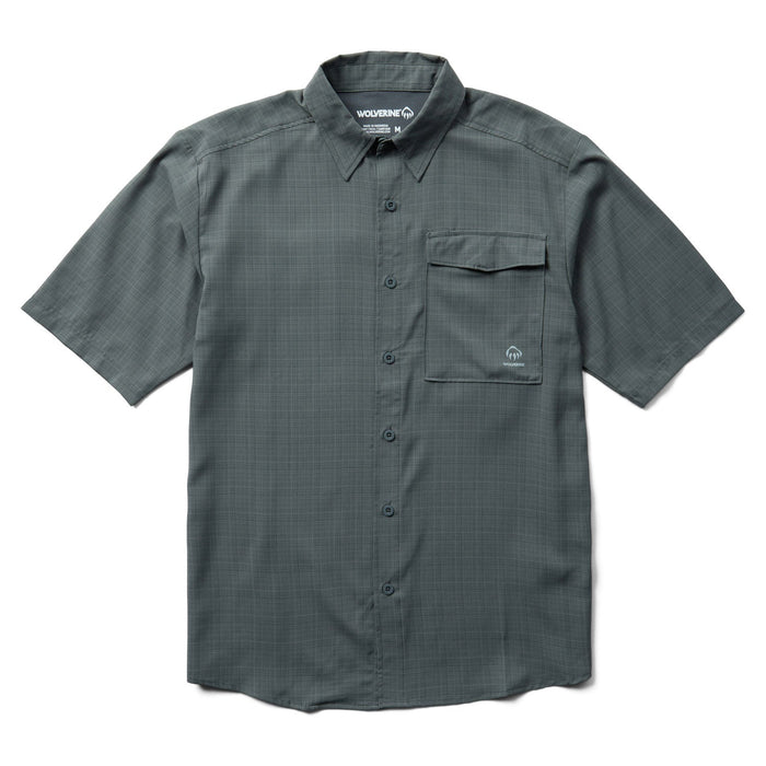 Wolverine Men's Driver Lightweight Button-Down Short Sleeve Work Shirt Work Shirts Wolverine Granite 2XL Reg