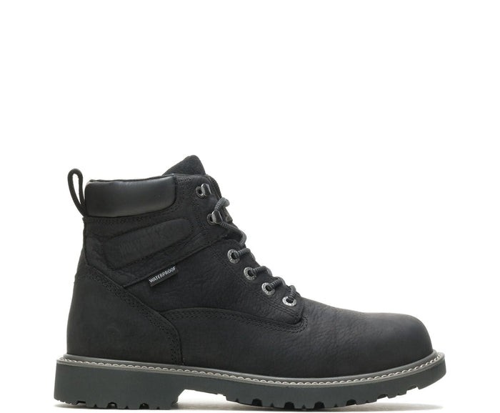 Wolverine Men's Floorhand 6" Waterproof Steel Toe Work Boot_Black Work Boots Wolverine Black 10 M