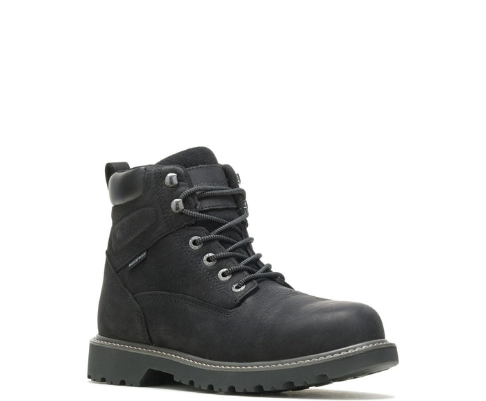 Wolverine Men's Floorhand 6" Waterproof Steel Toe Work Boot_Black Work Boots Wolverine