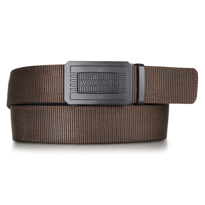 Wolverine Men's Ratchet Engraved Logo Buckle 1.5" Belt Belts & Suspenders Wolverine Coffee 2XL