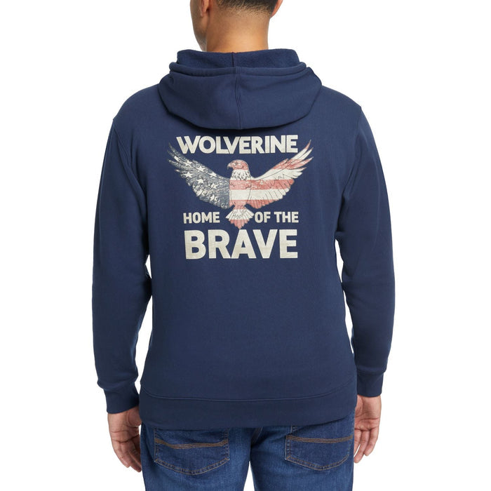 Wolverine Men's Square Logo Hoodie Sweatshirts & Hoodies Wolverine Navy Eagle 2XL Reg