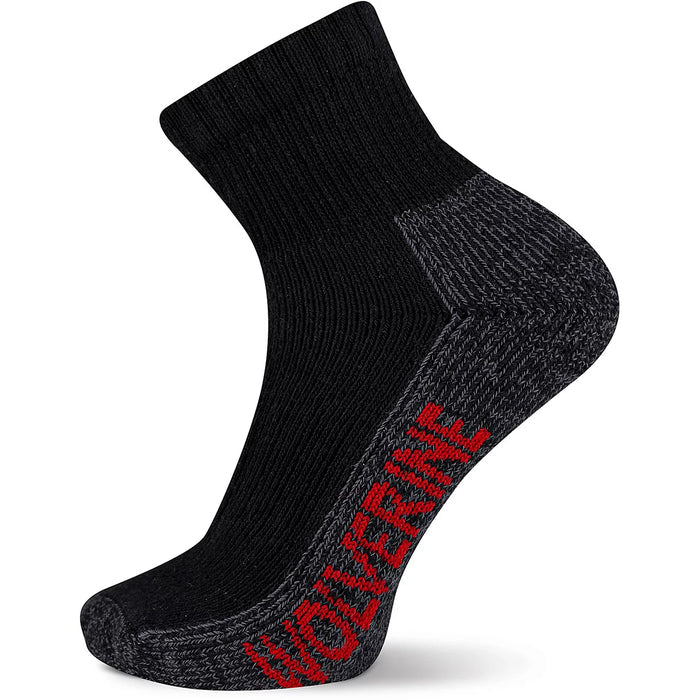 Wolverine Men's Steel Toe Cotton Quarter Sock 2-Pack Socks Wolverine Black L