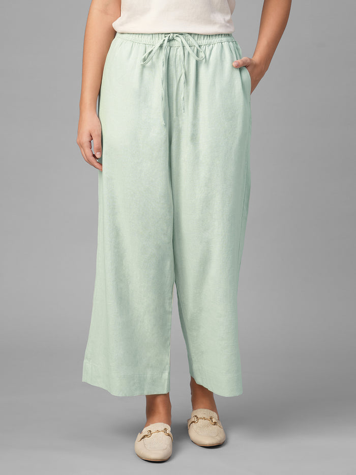 Women's Sage Linen Viscose Regular Fit Pant