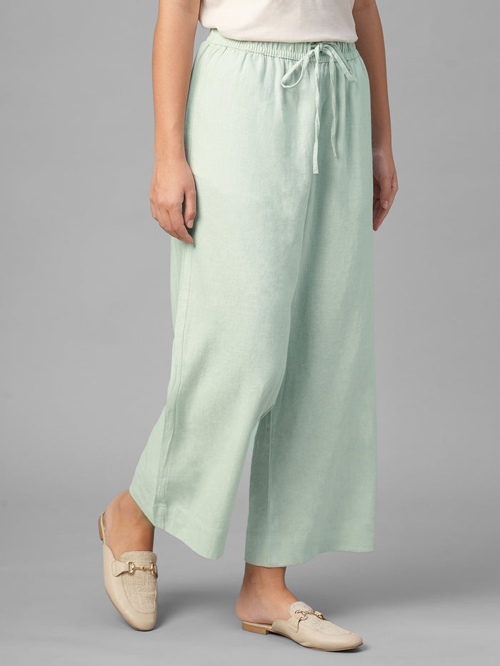 Women's Sage Linen Viscose Regular Fit Pant
