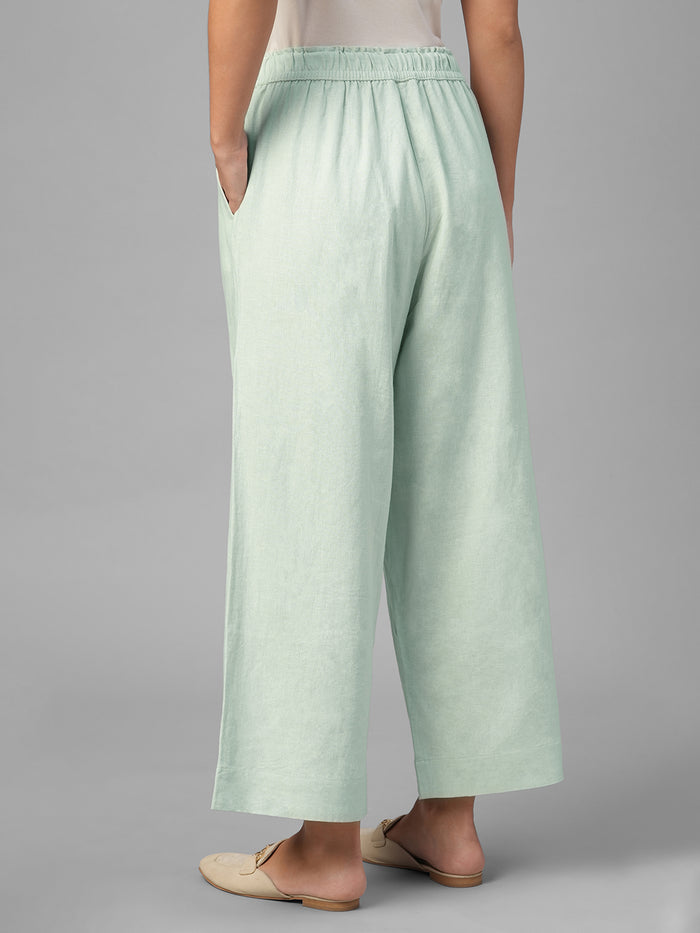 Women's Sage Linen Viscose Regular Fit Pant