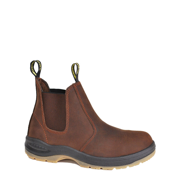 Work Zone Unisex Elastic Pull-on 6" Soft Toe Work Boot Slip-On Shoes & Clogs Work Zone Brown 10 M