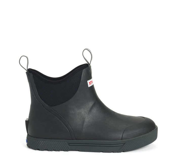 XTRATUF® Men's Wheelhouse 6" Waterproof Ankle Deck Boot_Black Rubber Boots XTRATUF