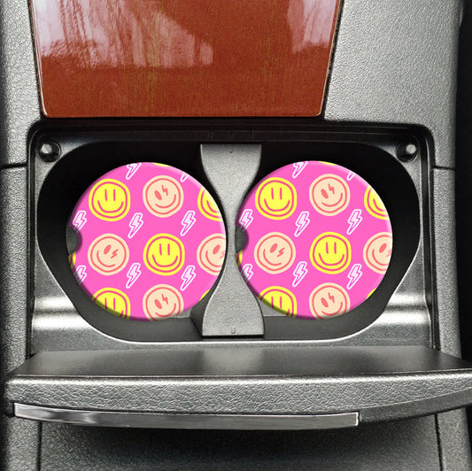 Y2K Smiley - Car Coaster